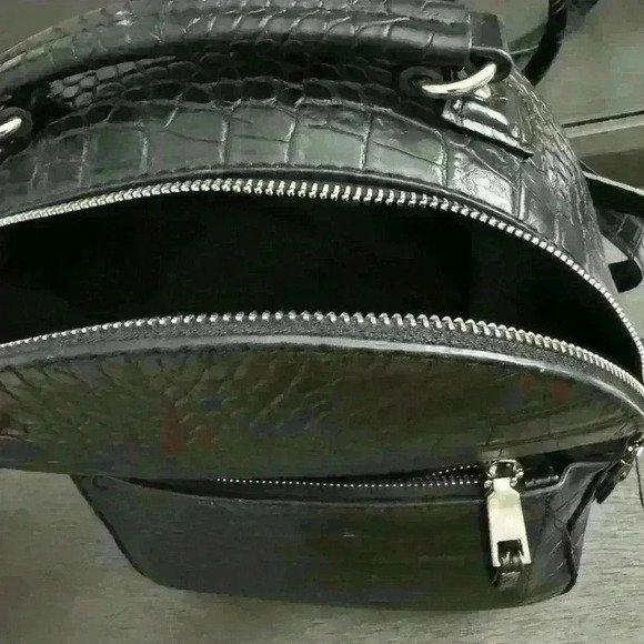 Women’s Black  Snake-print Mini Backpack - Picture 6 of 10